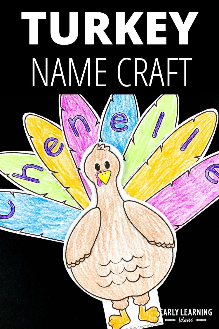easy editable thanksgiving turkey name craft for kids